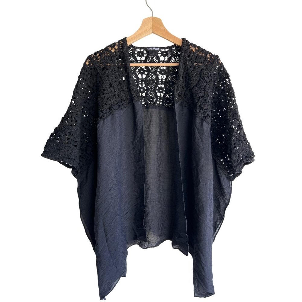 Steve Madden crocheted wrap cardigan OSFM one‎ size M/L/XL